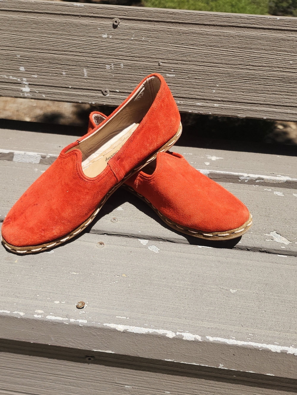 Sabah Orange Suede Loafers